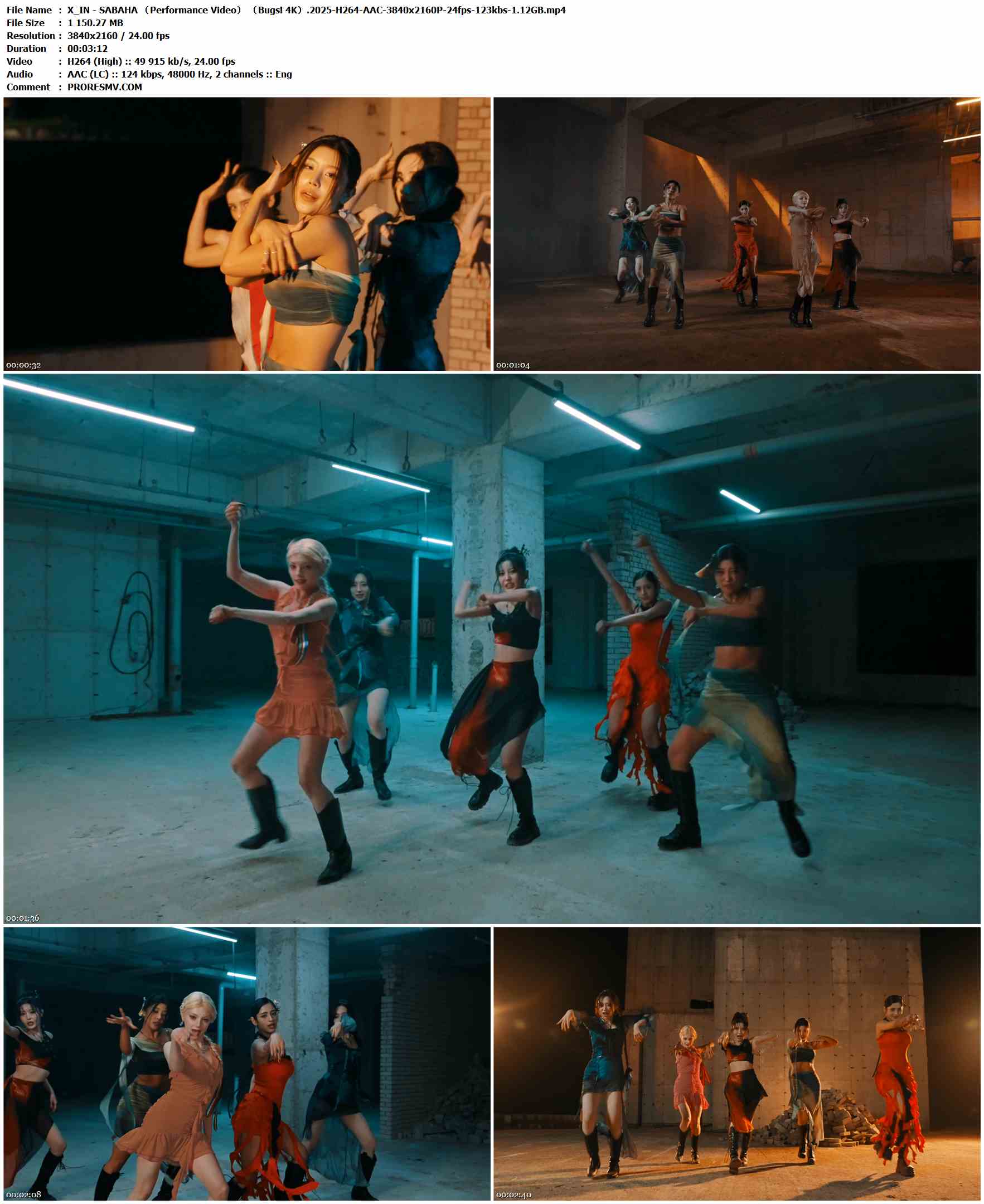 X:IN - SABAHA （Performance Video） （Bugs! 4K）.2025-H264-AAC-3840x2160P-24fps-123kbs-1.12GB官方MV_高清MV